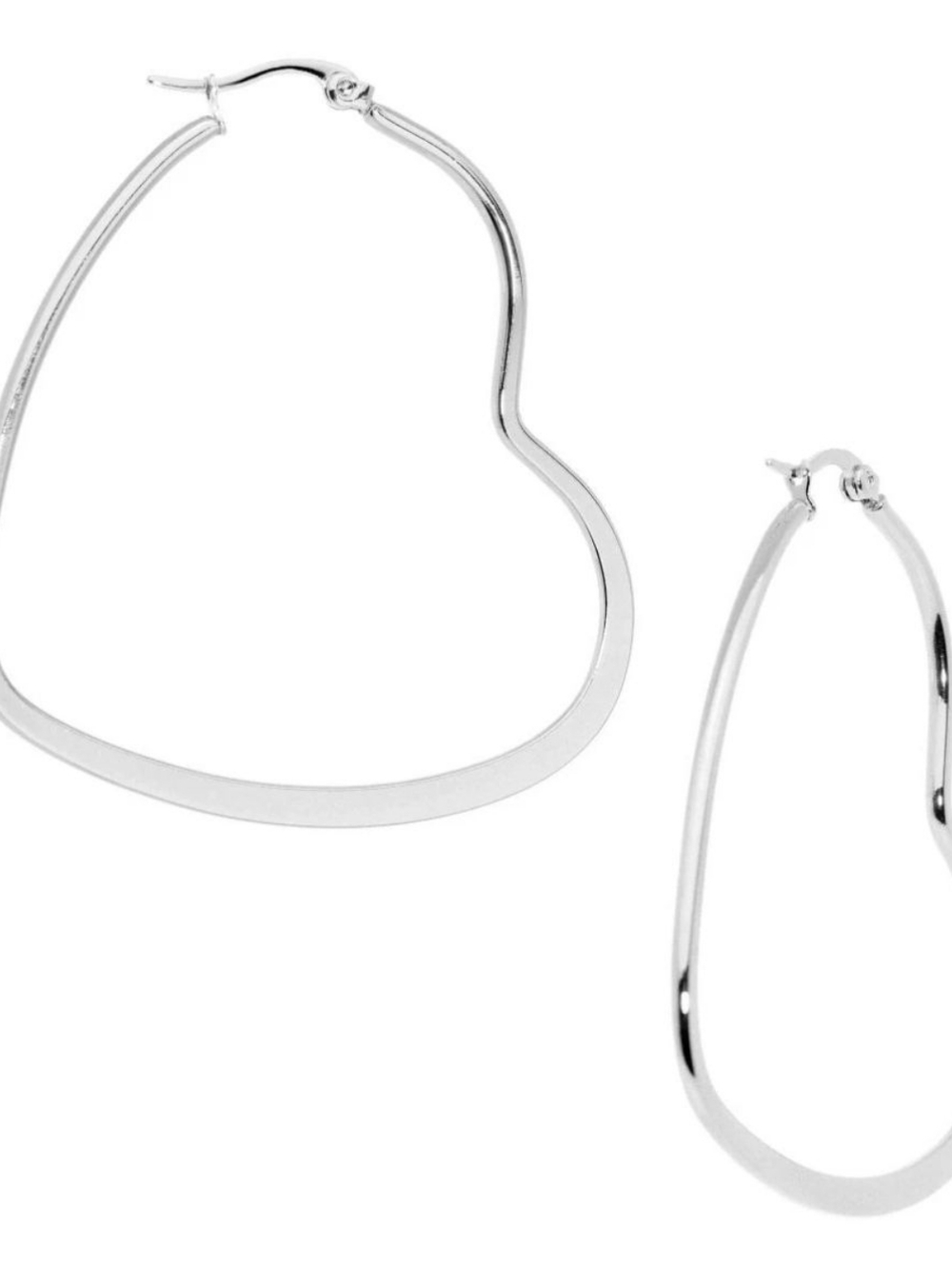 50mm Stainless Steel Heart Hoop Earrings